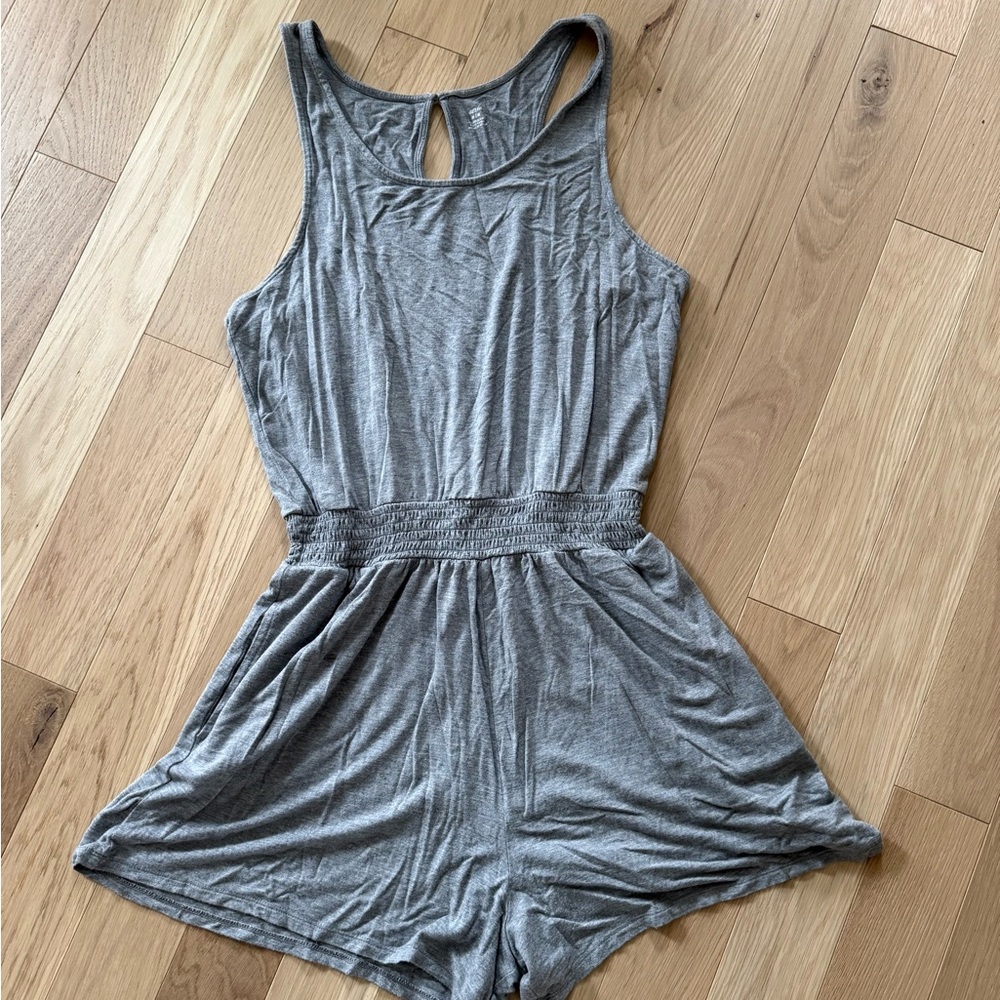 Gray Sleeveless Romper